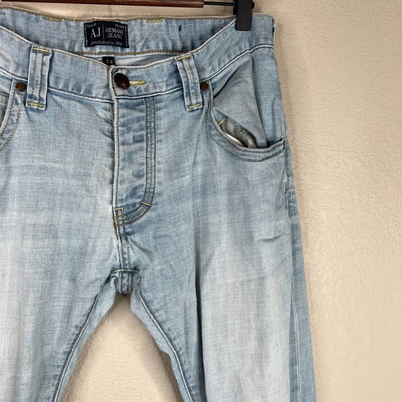 AJ Armani Men's High Rise Straight Leg Denim Jeans Blue Size 30/30 - Picture 3 of 16